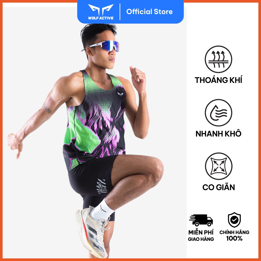 Áo Singlet Chạy Bộ Premium Wolf Active Fire Thermal W279, Chất Vải Cực Nhẹ, Kháng Khuẩn, Cực Mát