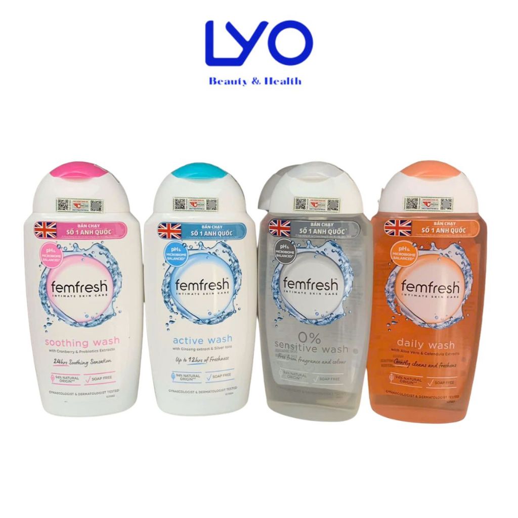 Dung Dịch Vệ Sinh Phụ Nữ Cao Cấp Dịu Nhẹ Femfresh chính hãng Skin Care Anh Quốc 250ml