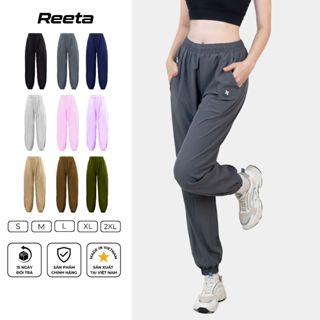 Quần dài jogger thể thao nữ Reeta ống rộng chất vải gió dày dặn thoáng khí, tập gym chạy bộ, thể thao ngoài trời- A3021
