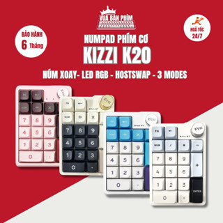   Hàng Sẵn  Bàn phím số cơ | numpad không dây Kizzi k20 không dây mạch xuôi hotswap núm xoay led rgb nhỏ gọn 