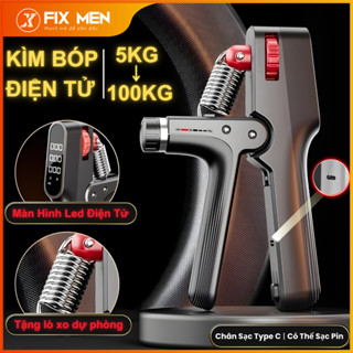  Kìm bóp tay đếm số có màn hình led điện tử 100kg Fix Men kìm tập tay mẫu mới 2026 tích hợp sạc pin tiện lợi - KIMT05M 