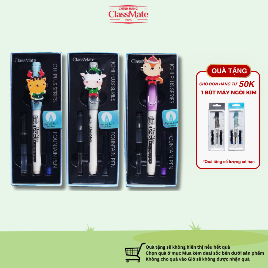Bút Máy Học Sinh CLASSMATE ICHI Ngòi Nét Thanh Nét Đậm Dùng Luyện Chữ Đẹp CL-FP300