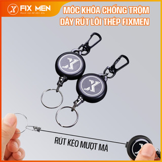 Móc khoá dây rút treo chìa khoá FixMen, móc khóa thu rút tự động, dây lõi thép chắc chắn chống trộm - MOCK01M