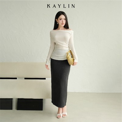 Chân váy KAYLIN form bút chì ôm xẻ tà chất vải Tweet dầy dặn phong cách công sở BST Tháng 12.2025 - N2202