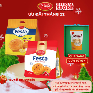   Quà Tặng Đơn 99k   Sẵn Kho Giao Nhanh  Combo 2 Túi Bánh Mì Hoa Cúc Ngàn Lớp Fe'sta Richy 4 Bánh Túi 
