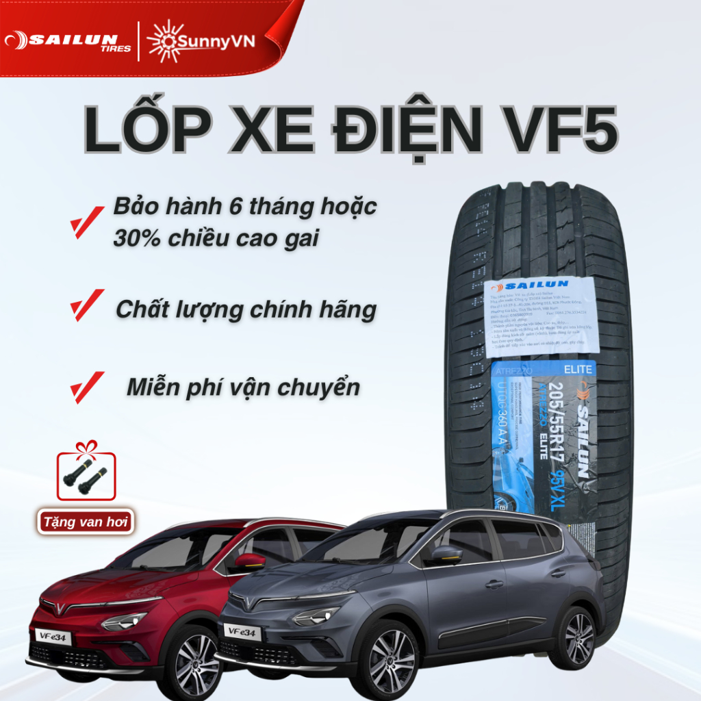 Lốp Sailun 205/55R17 95V ATREZZO ELITE EV ( chuyên dụng cho xe điện) Vf5, Xpander Cross, ...SunnyVN