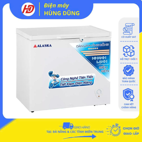 [ SHIP HOẢ TỐC 2H TẠI ĐÀ NẴNG ] Tủ đông Alaska BD-300C 1 ngăn đông dàn đồng - Bảo hành chính hãng 24