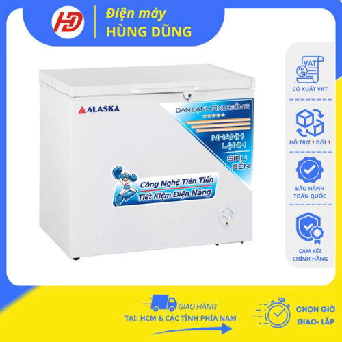 [ SHIP HOẢ TỐC 2H TẠI HCM ] Tủ đông Alaska BD-300C 1 ngăn đông dàn đồng - Bảo hành chính hãng 24 thá