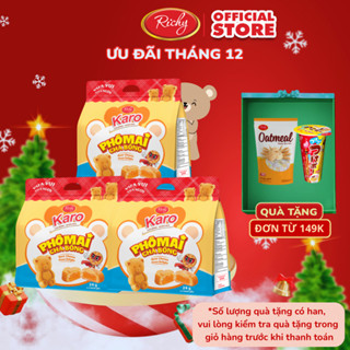   Quà Tặng Đơn 149k   ĐỘC QUYỀN LIVESTREAM  Combo 3-4 bịch bánh Richy Karo Gấu - Chà Bông Nhân Phô Mai 