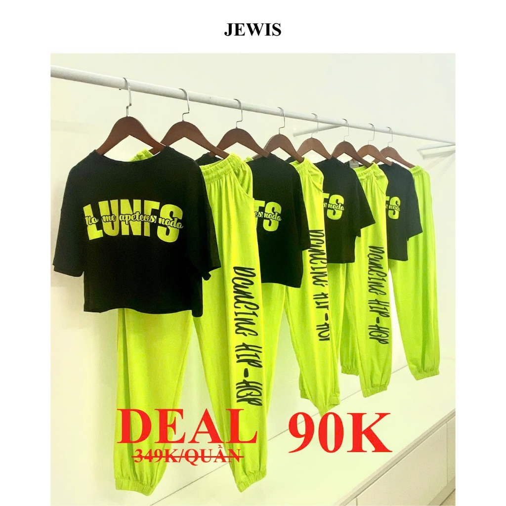 Quần Jogger Jewis Màu Xanh Neon Chất Cotton Da Cá Cao Cấp Phong Cách Thể Thao Cá Tính - J260