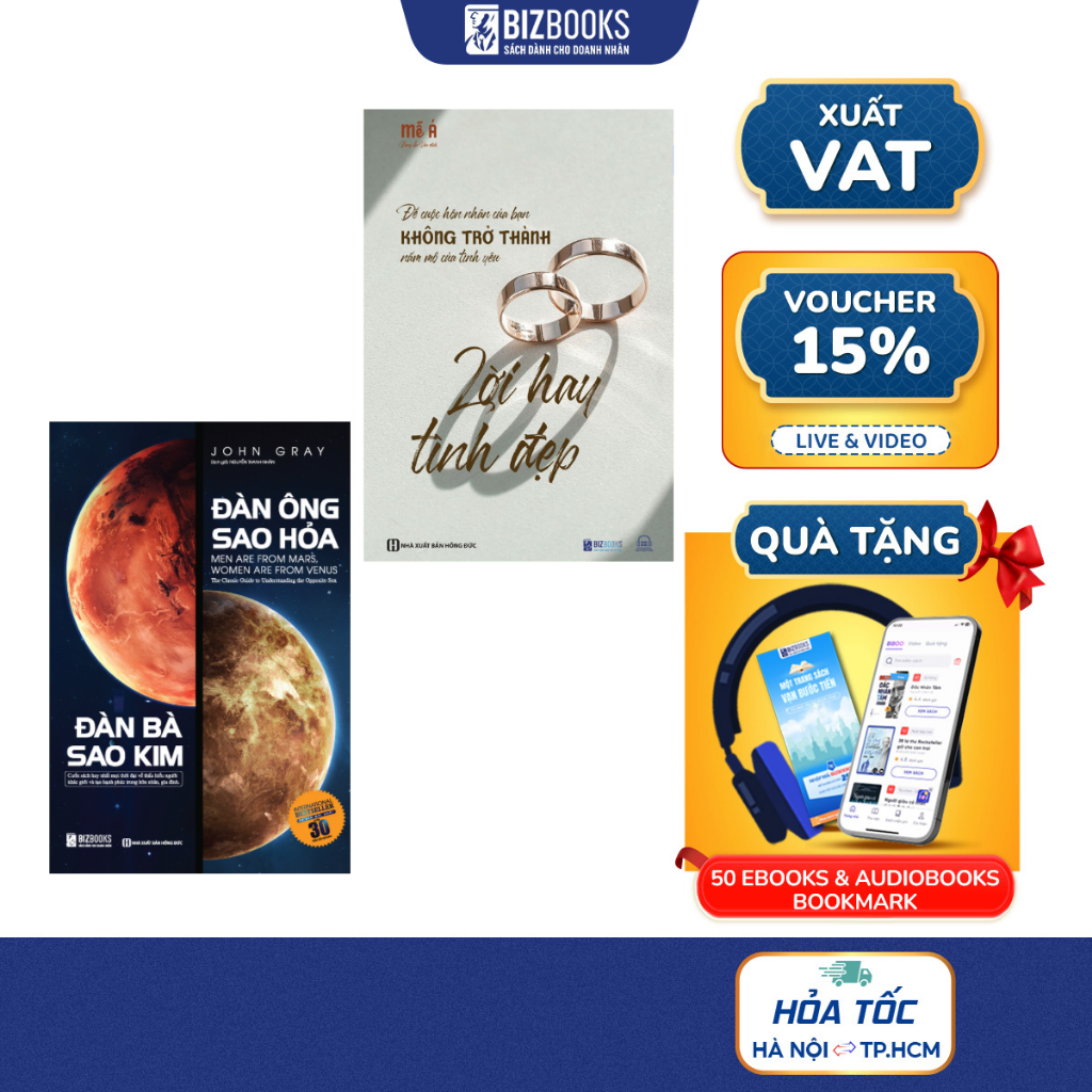 Sách Lời Hay Tình Đẹp Và Sách Đàn Ông Sao Hỏa Đàn Bà Sao Kim - Bizbooks