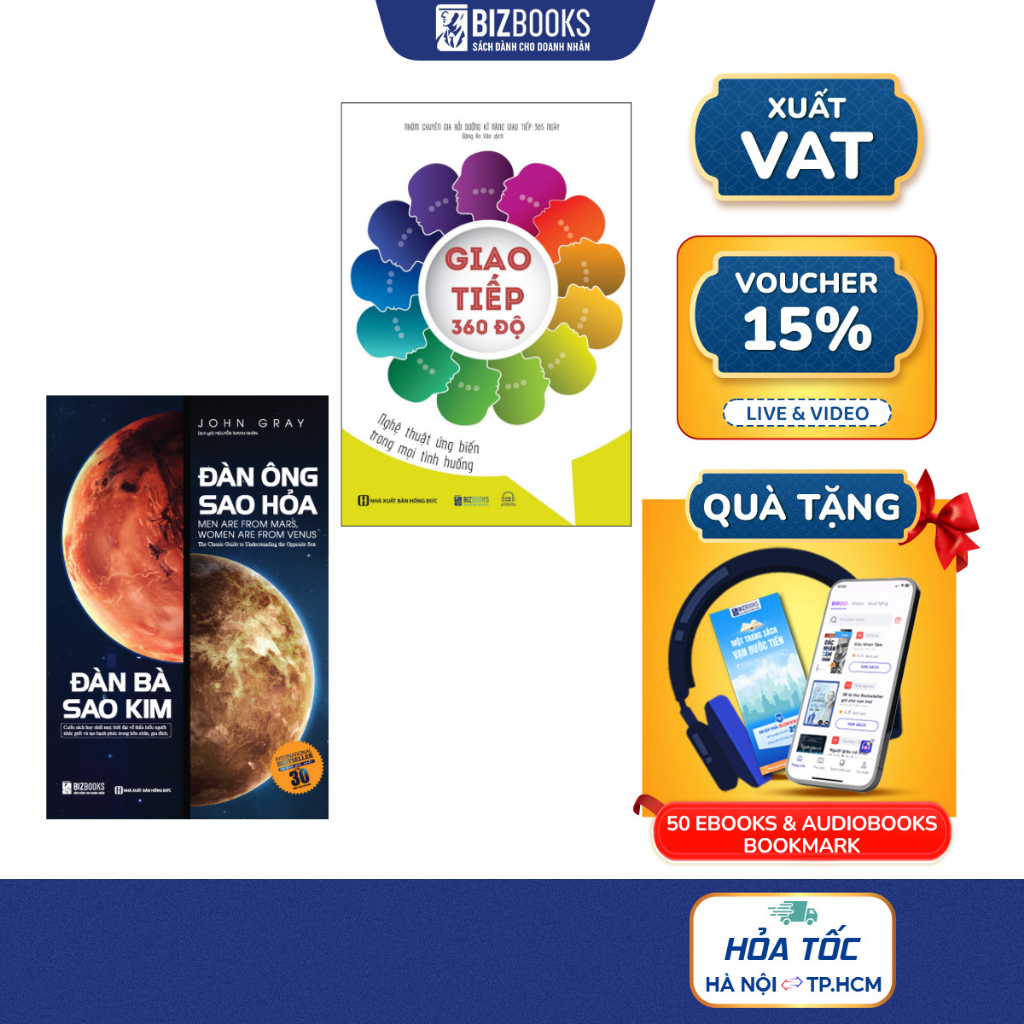 Combo Sách Đàn Ông Sao Hỏa Đàn Bà Sao Kim Và Giao Tiếp 360 Độ - Bizbooks