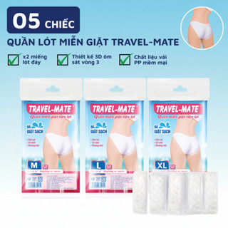  Set 5 Quần Lót 1 Lần Miễn Giặt Nữ Travel Mate Tiện Lợi Du Lịch Vải Không Dệt PP Đáy 2 Lớp Thấm Hút Thoáng Khí 