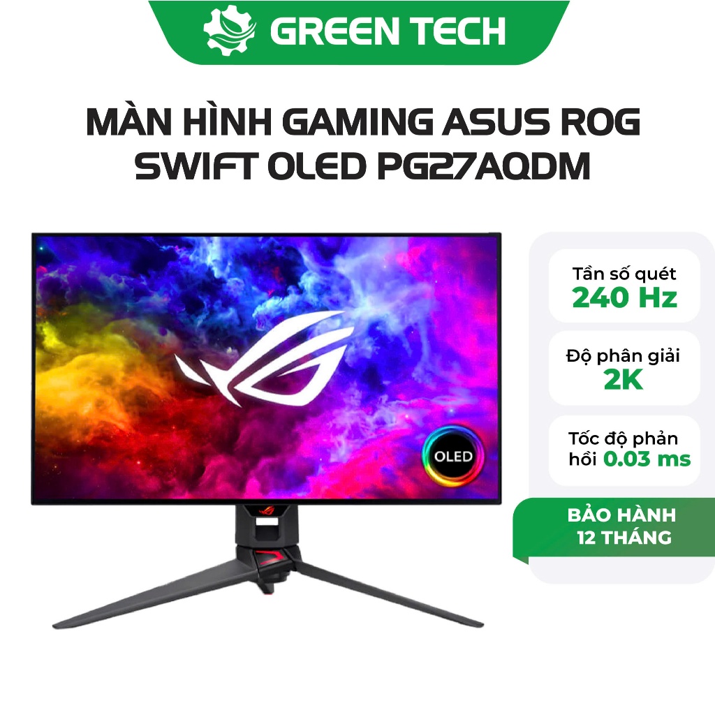 Màn Hình ASUS ROG Swift OLED PG27AQDM 27inch 2K 240Hz OLED 0.03ms HDR10 GSync FreeSync