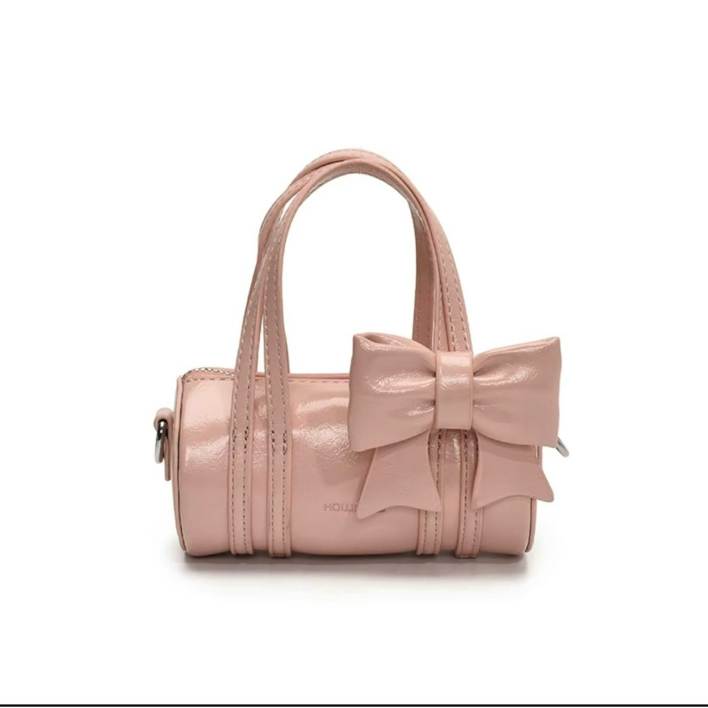 Túi trống mini hình nơ, size 14 mini k vừa dt, kèm dây đeo chéo mini xinh