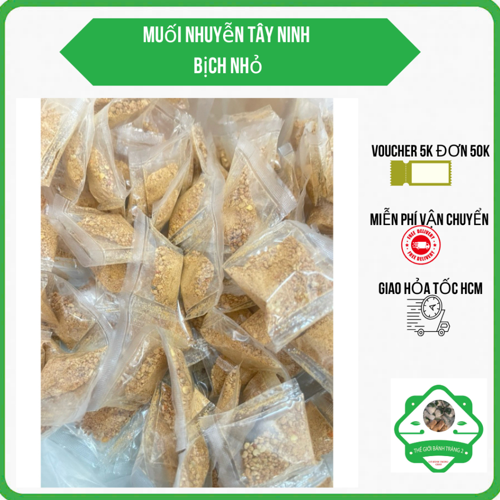 bịch muối nhuyễn dùng chung bánh tráng trộn phơi sương