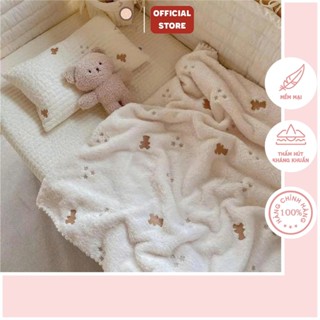 Chăn lông tuyết cho bé,chăn xuất Hàn cao cấp, họa tiết dễ thương - Lemony