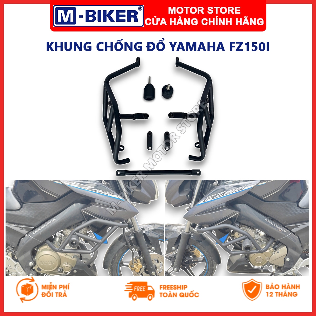 Chống đổ FZ150, Khung chống đổ FZ150, Chống đổ có gù FZ150, Khung Chống đổ bảo vệ thân xe FZ150i
