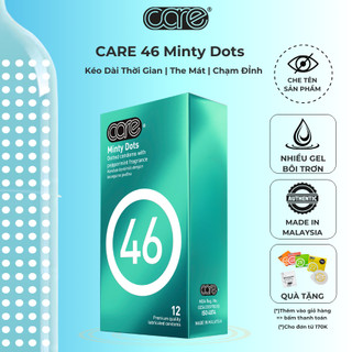 Bao cao su gai CARE 46 bcs có gai siêu mỏng Kéo Dài Thời Gian tăng cường gel bôi trơn hộp 12 chiếc 