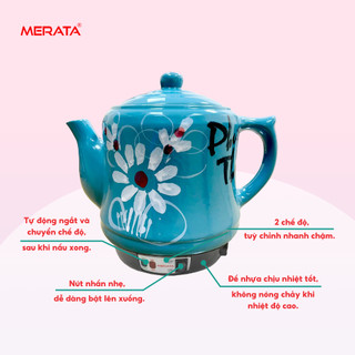 Ấm sắc thuốc tự động Phước Thọ APT01 3.2l gốm Bát Tràng an toàn sức khoẻ [Bảo hành 12 tháng]