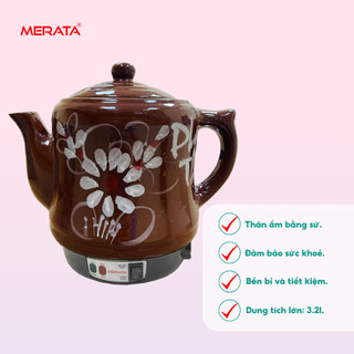 Ấm sắc thuốc tự động Phước Thọ APT01 3.2l gốm Bát Tràng an toàn sức khoẻ [Bảo hành 12 tháng]