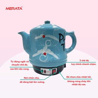 Ấm sắc thuốc tự động Phước Thọ APT02 2.8l gốm Bát Tràng an toàn sức khoẻ [Bảo hành 12 tháng]