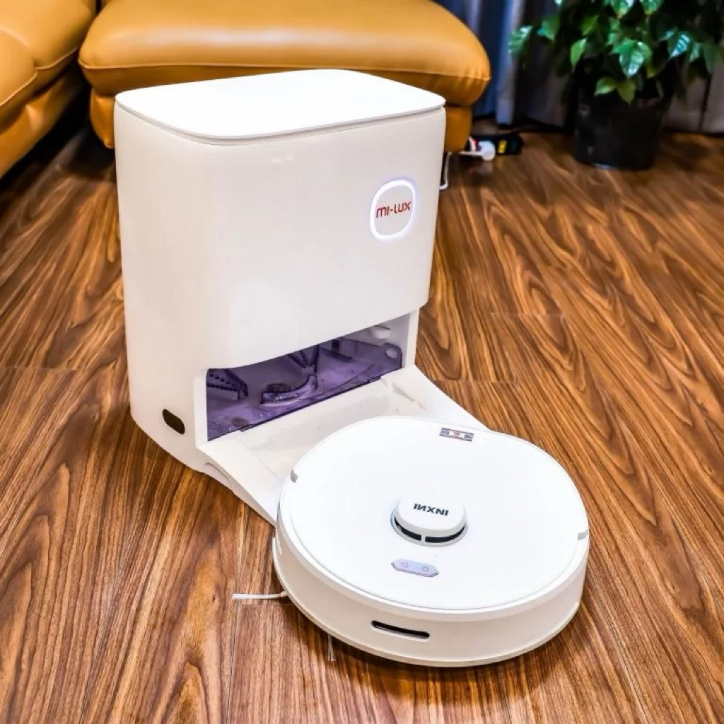 Robot Hút Bụi Lau Nhà INXNI U1 PRO –tự giặt giẻ – sấy khô tự động, kết nối App, Quốc Tế giọng Tiếng 