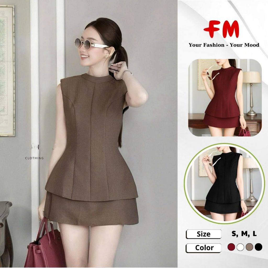 Set Váy Nữ Sát Nách Cổ Trụ Sang Chảnh FMSTYLE SHOP – Tôn Eo Hách Dáng Chuẩn Form Hàn Quốc 25110924