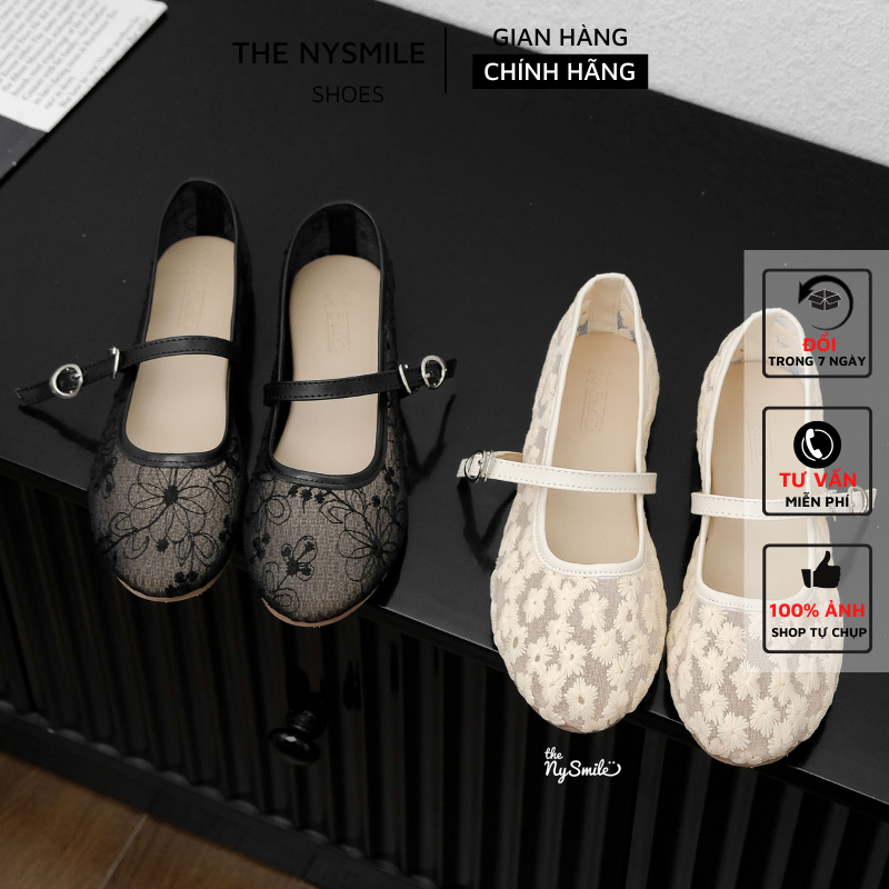 Giày Búp Bê Ren Trơn 1P đi chơi , đi học , du lịch - The Nysmile - NANO