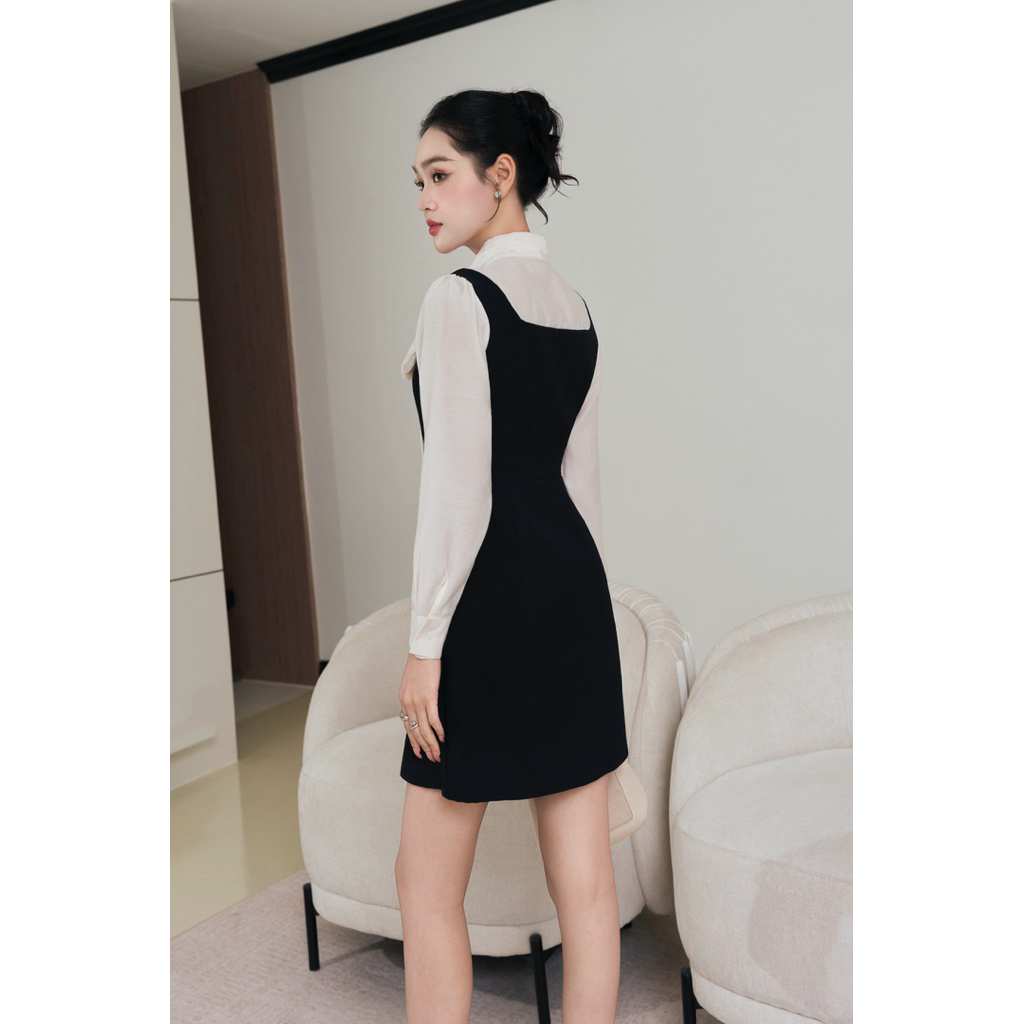 Váy phối sơmi cổ nơ tiểu thư ngọt ngào nữ tính ARÉNE AD039 | BigBuy360 - bigbuy360.vn