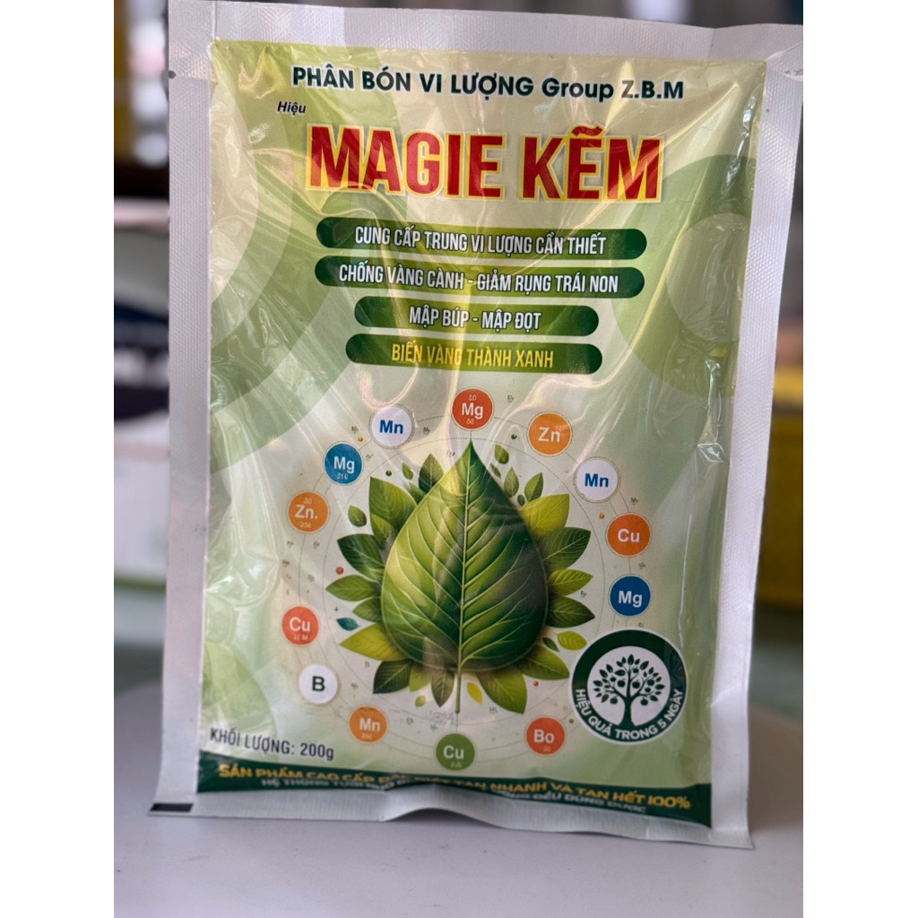 Phân bón lá MAGIE KẼM 200g biến vàng thành xanh