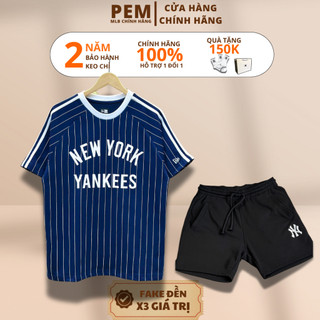 [Chính Hãng] Bộ quần đen ny + áo Thun Navy Sọc Trắng NYYK New Era X MLB Hàng Chính Hãng giá tốt