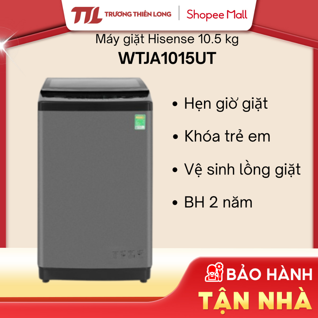 Máy Giặt Cửa Trên Hisense WTZQ1015UT 10.5kg, Xám Titan - Công Nghệ Rửa Thông Minh