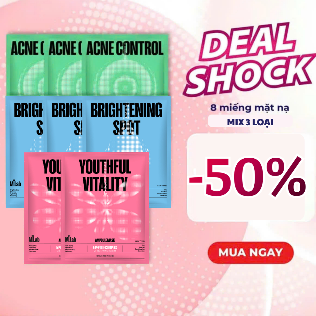 8 miếng Mặt nạ sợi tre MLAB - ko vỏ hộp