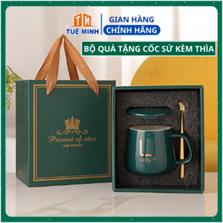  Hộp Quà Tặng Noel Cốc Sứ Lucky kèm hộp sang trọng Quà Tặng Người Thân Bạn Bè Sét Quà Tặng 