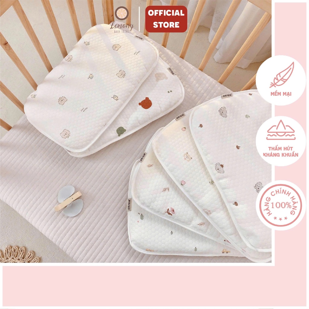 Gối đầu cho bé chất liệu Cotton lụa Joonee, gối mềm, sử dụng cho bé từ sơ sinh