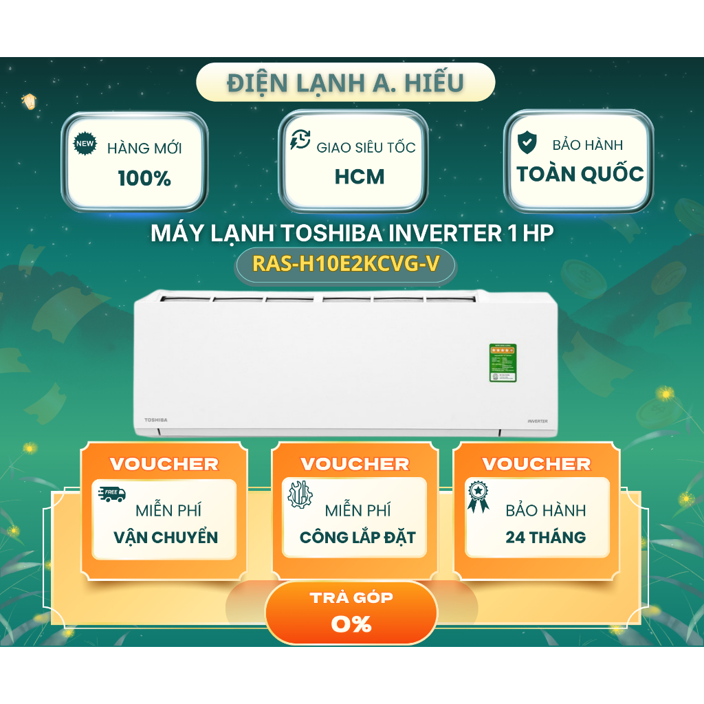 Máy Lạnh Toshiba Inverter 1.0HP RAS-H10E2KCVG-V