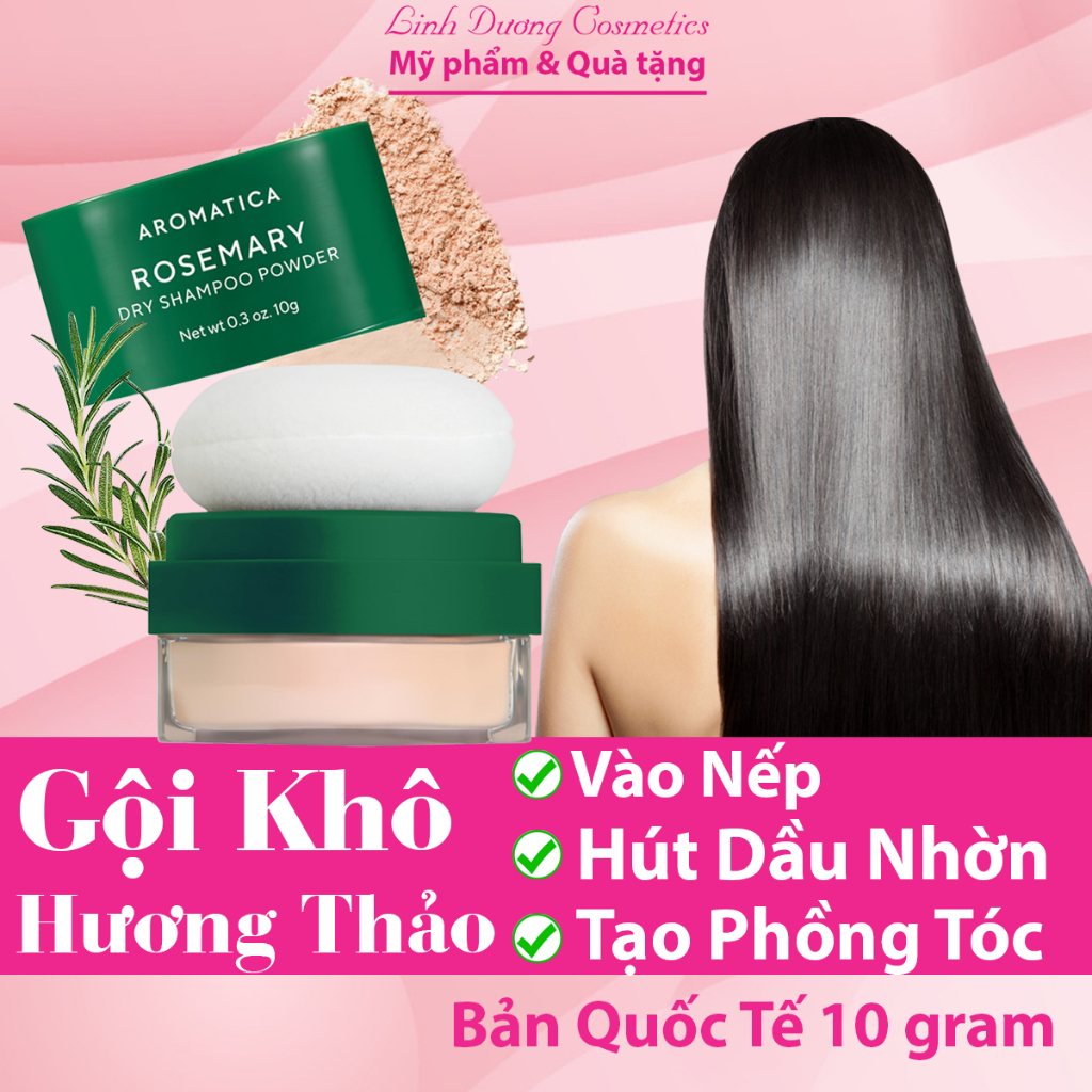 Phấn Gội Khô Hương Thảo Aromatica Rosemary Dry Shampoo Powder 10g