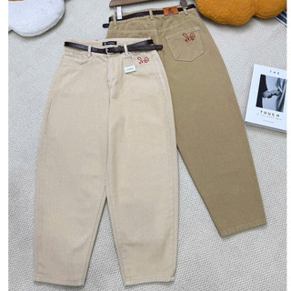  Quần Jeans Cạp Cao Họa Tiết Thêu Thỏ Đỏ  _ Quần Baggy Thêu Túi Trước Sau _ Chất Liệu Jeans Mềm Mịn 2026 