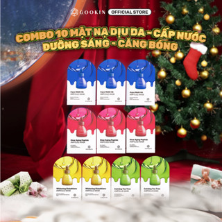  Combo 10 Mặt Nạ Gookin Whitening Glutathione- Calming Tea Tree- Slow Aging Peptide- Aqua Multi HA Ampoule Mask 30mlx 10 