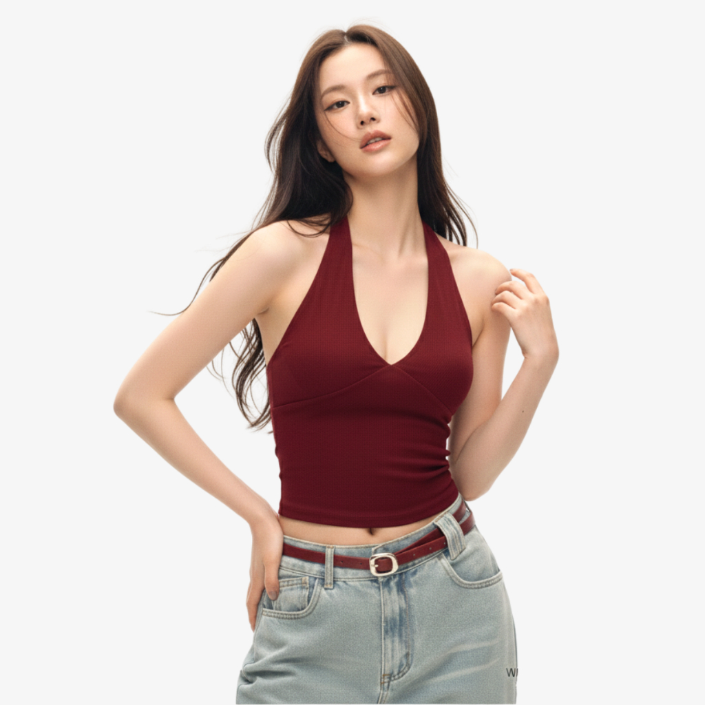 Áo Cổ Yếm Nữ Dáng Ôm Body Kiểu Cá Tính Chất Co Giãn By ChaBon CB11 | BigBuy360 - bigbuy360.vn