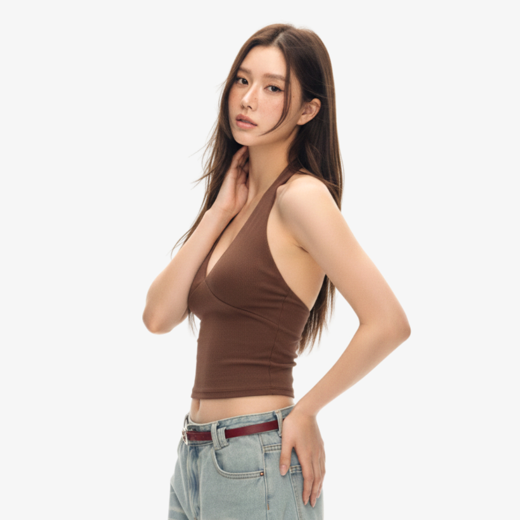 Áo Cổ Yếm Nữ Dáng Ôm Body Kiểu Cá Tính Chất Co Giãn By ChaBon CB11 | BigBuy360 - bigbuy360.vn