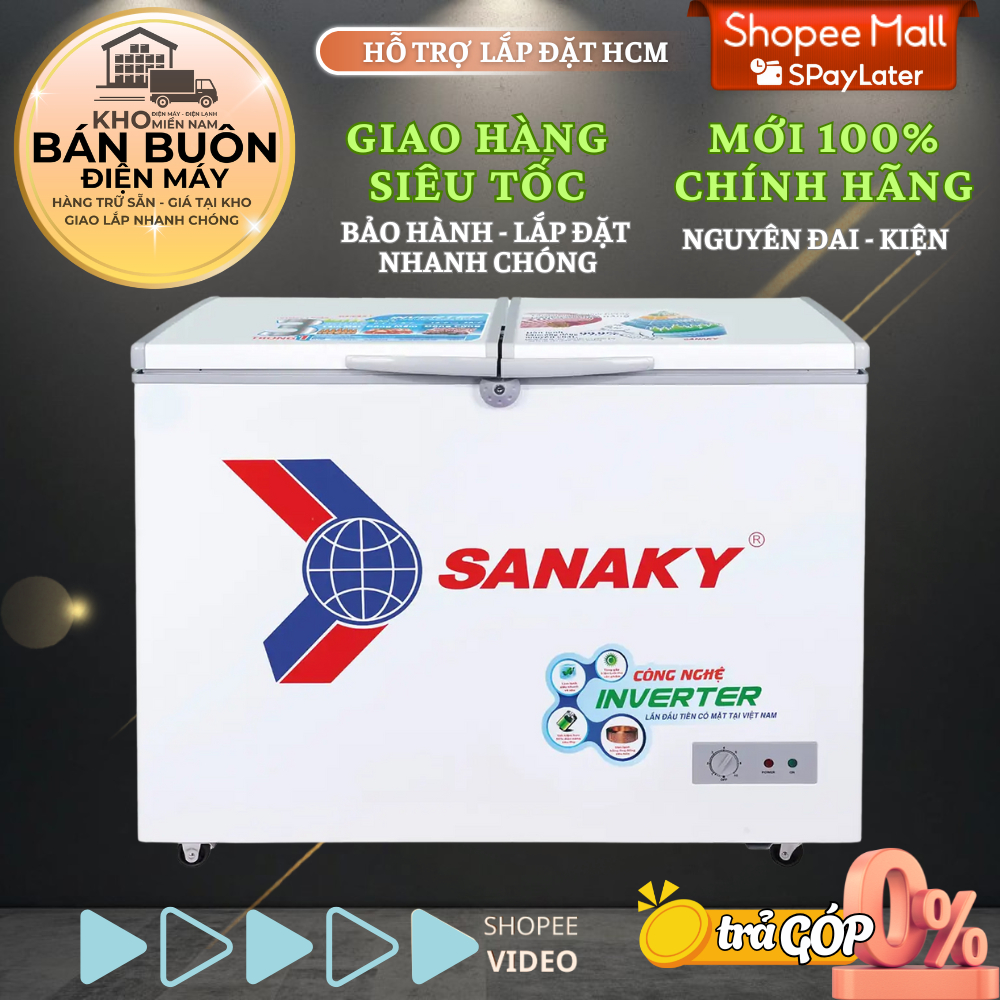 Tủ Đông Sanaky VH-2899A3 – 235 Lít, 1 Ngăn Đông, Inverter, Dàn Lạnh Đồng, Bảo Hành 24 Tháng