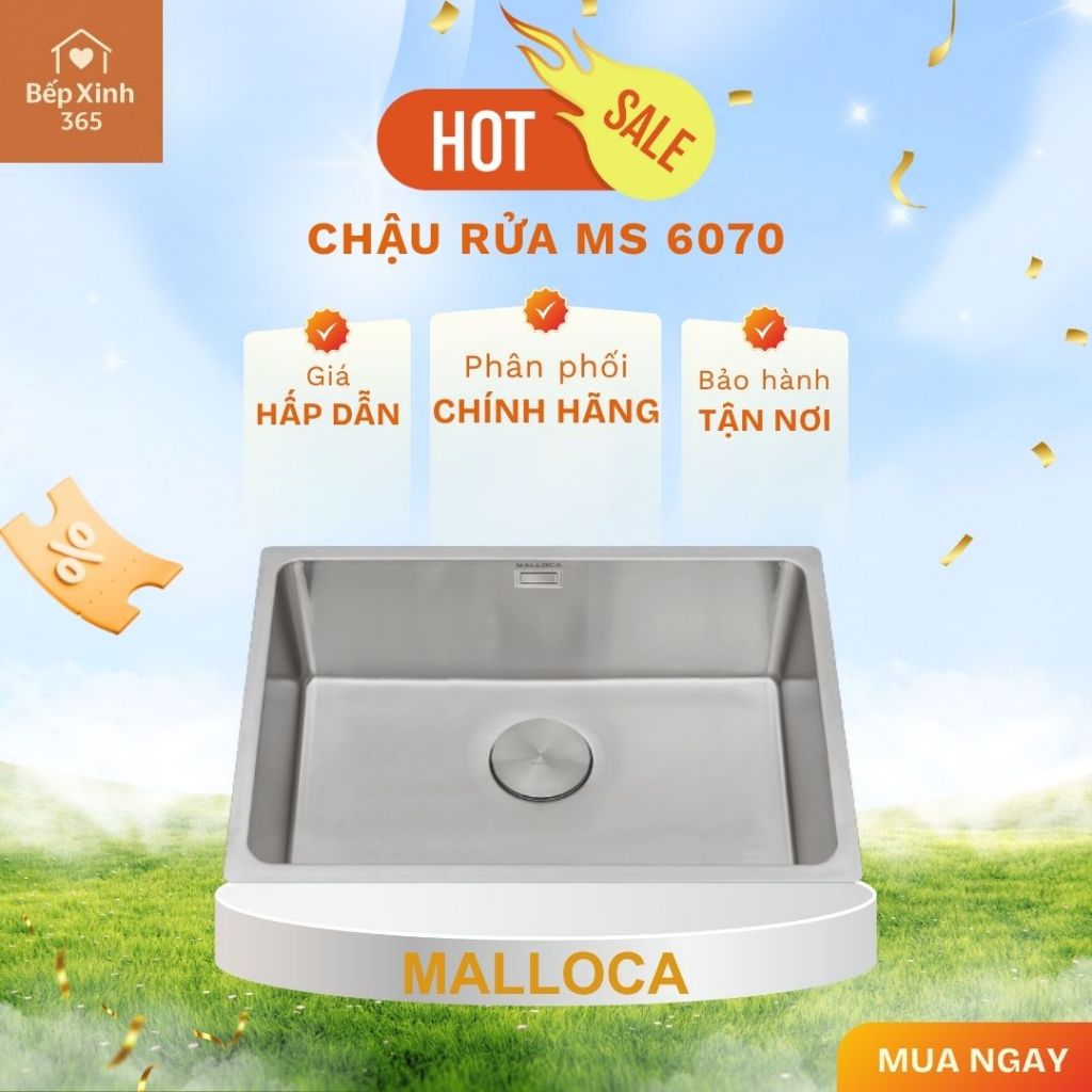 Chậu Rửa Chén Bát Inox Malloca MS 6070 - Cao Cấp Cho Nhà Bếp Hiện Đại