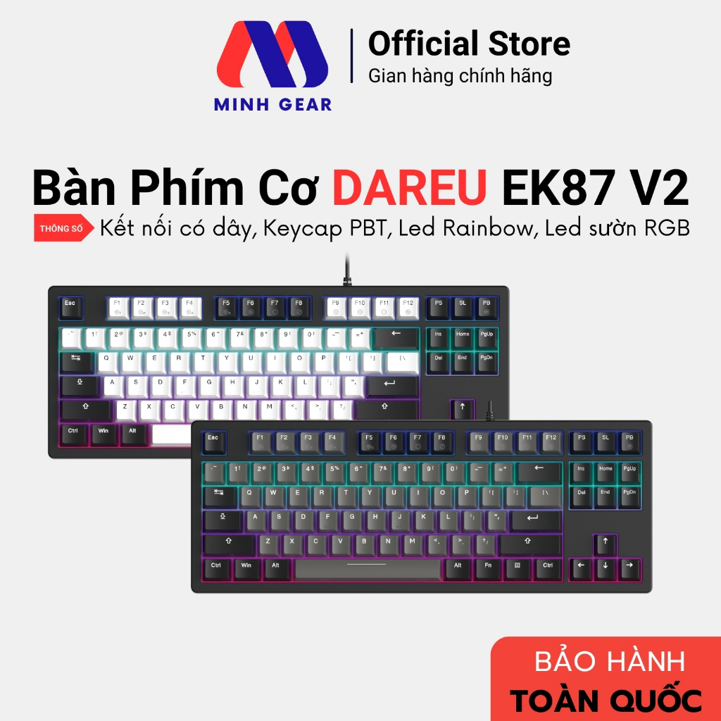 Bàn Phím Cơ DAREU EK87 V2 PBT Dream switch - Hàng Chính Hãng