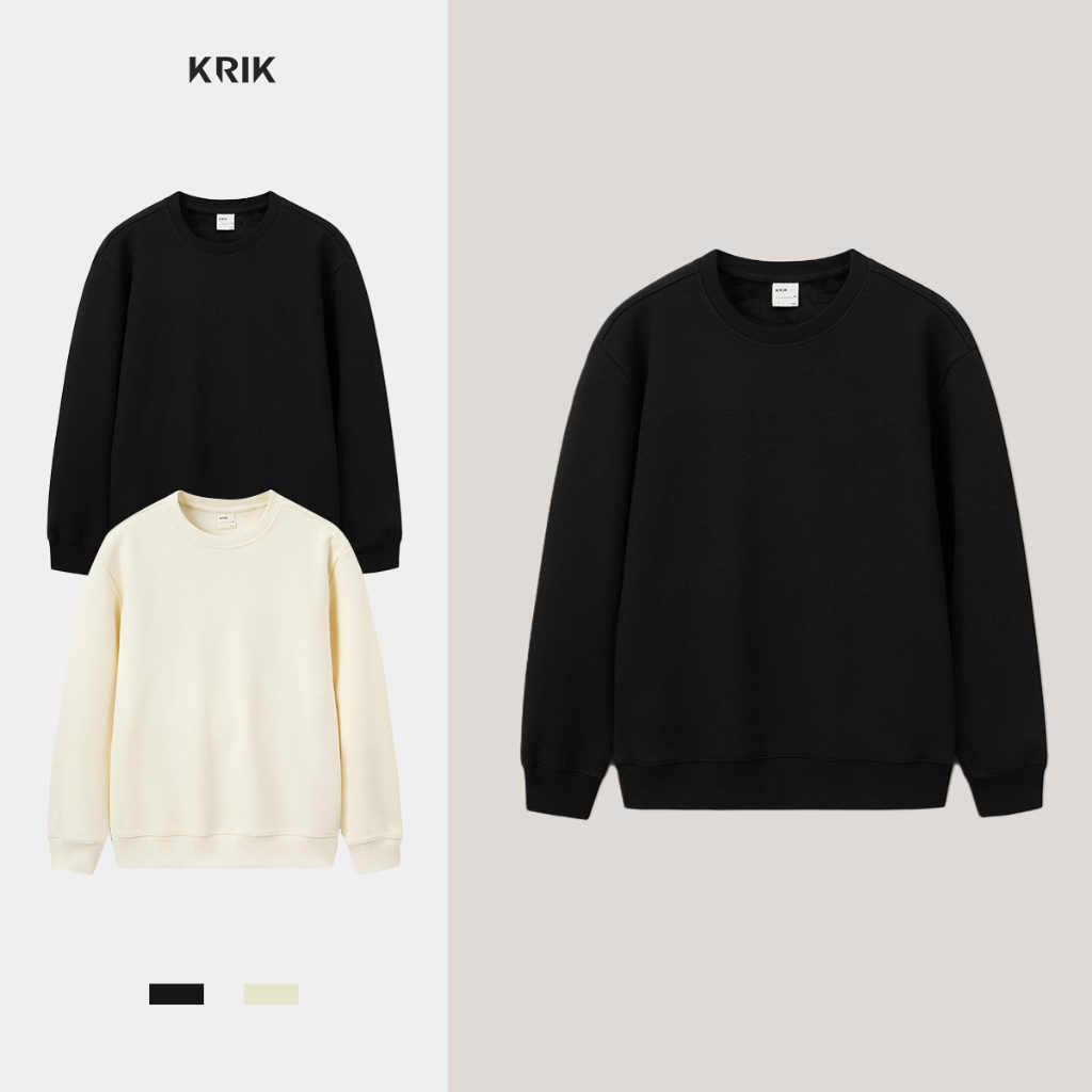 Áo Nỉ Nam KRIK Form Classic Chất Liệu Jacquard Dày Ấm Thiết Kế Tối Giản AN4220