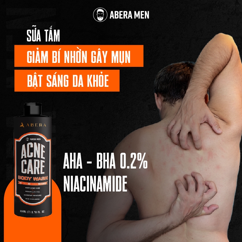 Sữa Tắm Hỗ Trợ Xử Lí Mụn Lưng Abera Men 350ML - Hương Nước Hoa Biển Cao Cấp Solo Blue