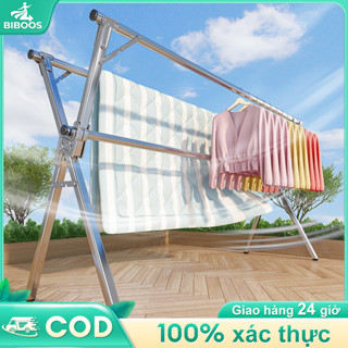  BIBOOS Giá Treo Quần Áo Inox Sào Phơi Quần Áo Gấp Gọn Đơn Giản Cây Treo Quần Áo Thông Minh 