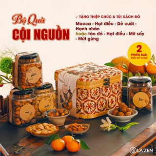  Giỏ quà Tết mây tre đan "CỘI NGUỒN" truyền thống hạt dinh dưỡng cao cấp - La'zen 