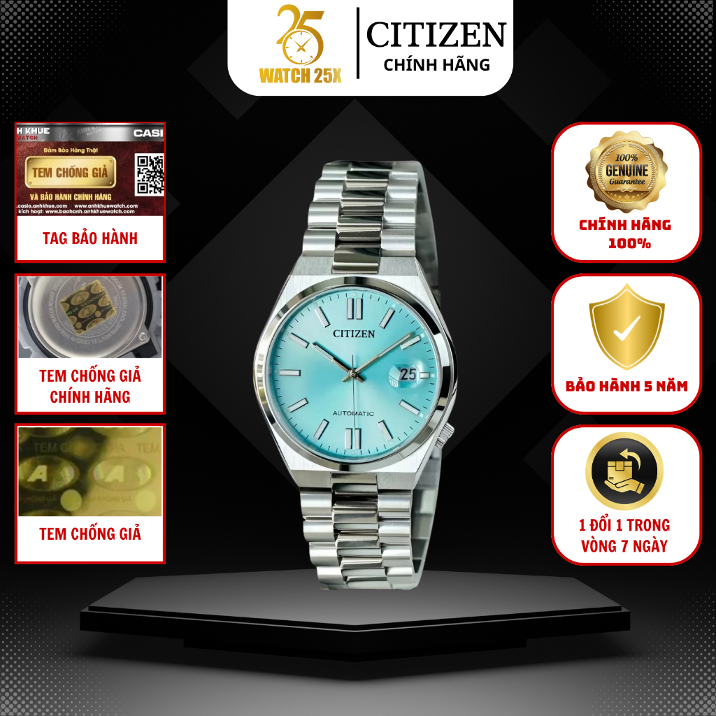 Đồng Hồ Nam Citizen NJ0151-88M Watch25x Tự Động Lên Cót - Mặt Xanh Ngọc Lịch Lãm Công Sở